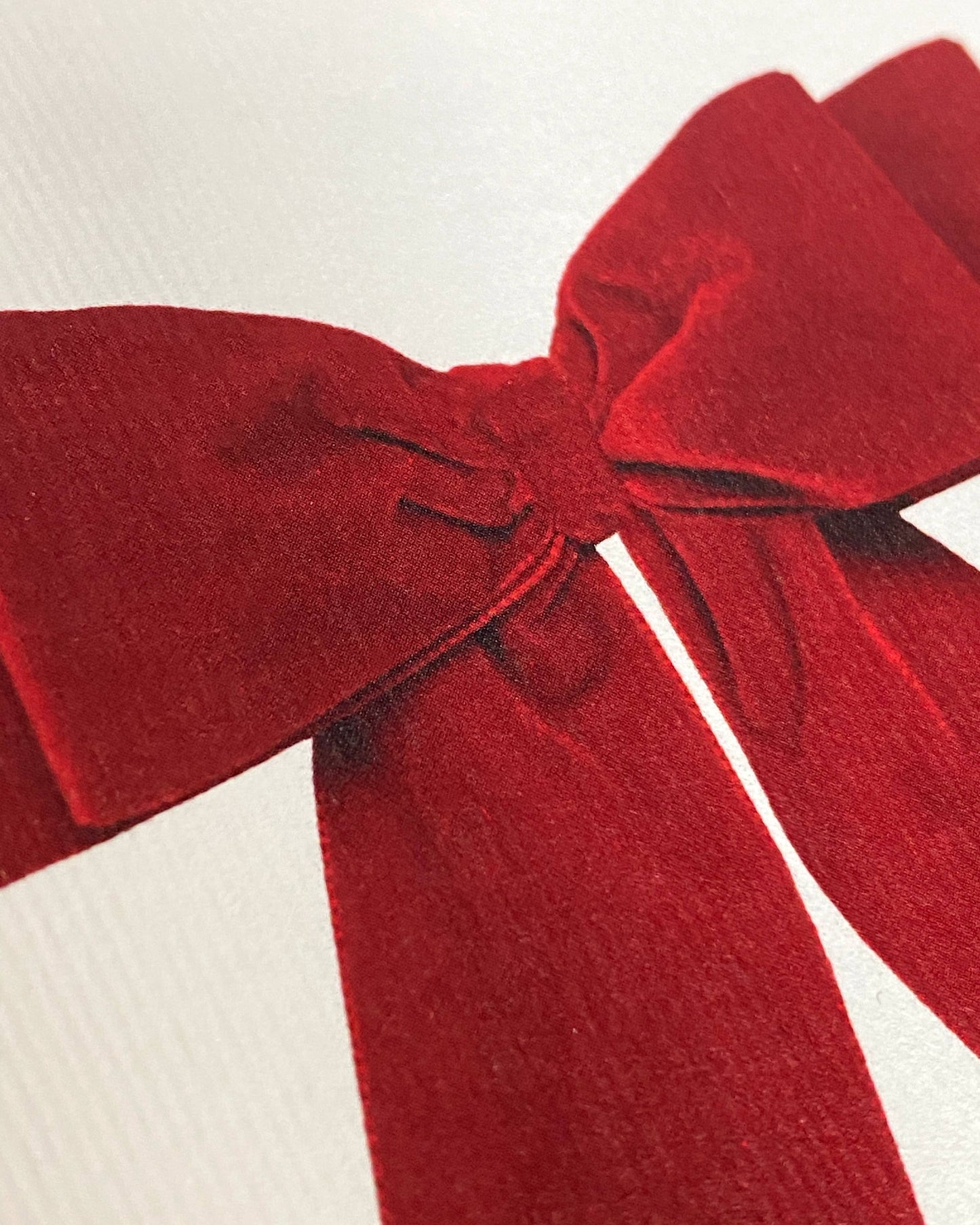 Valentines Red Velvet Bow Greeting Card