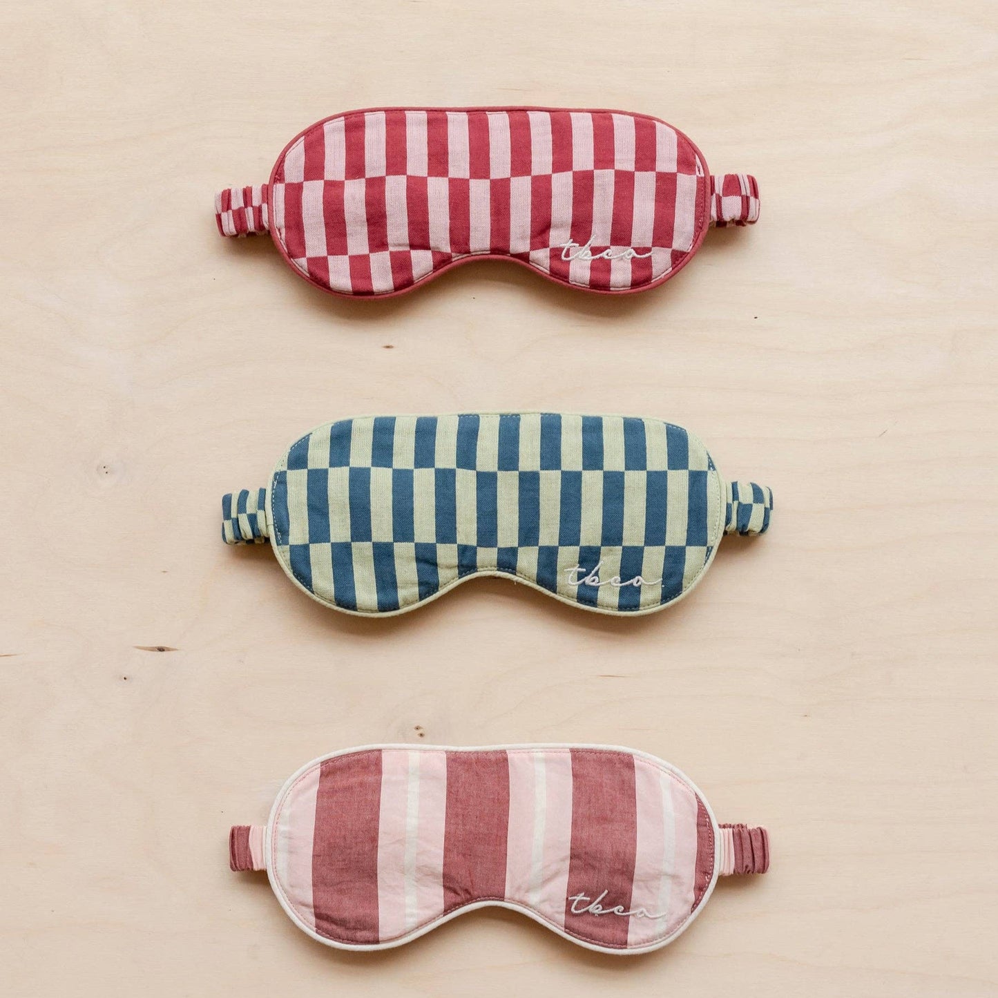 Cotton Eye Mask in Rose Checkerboard
