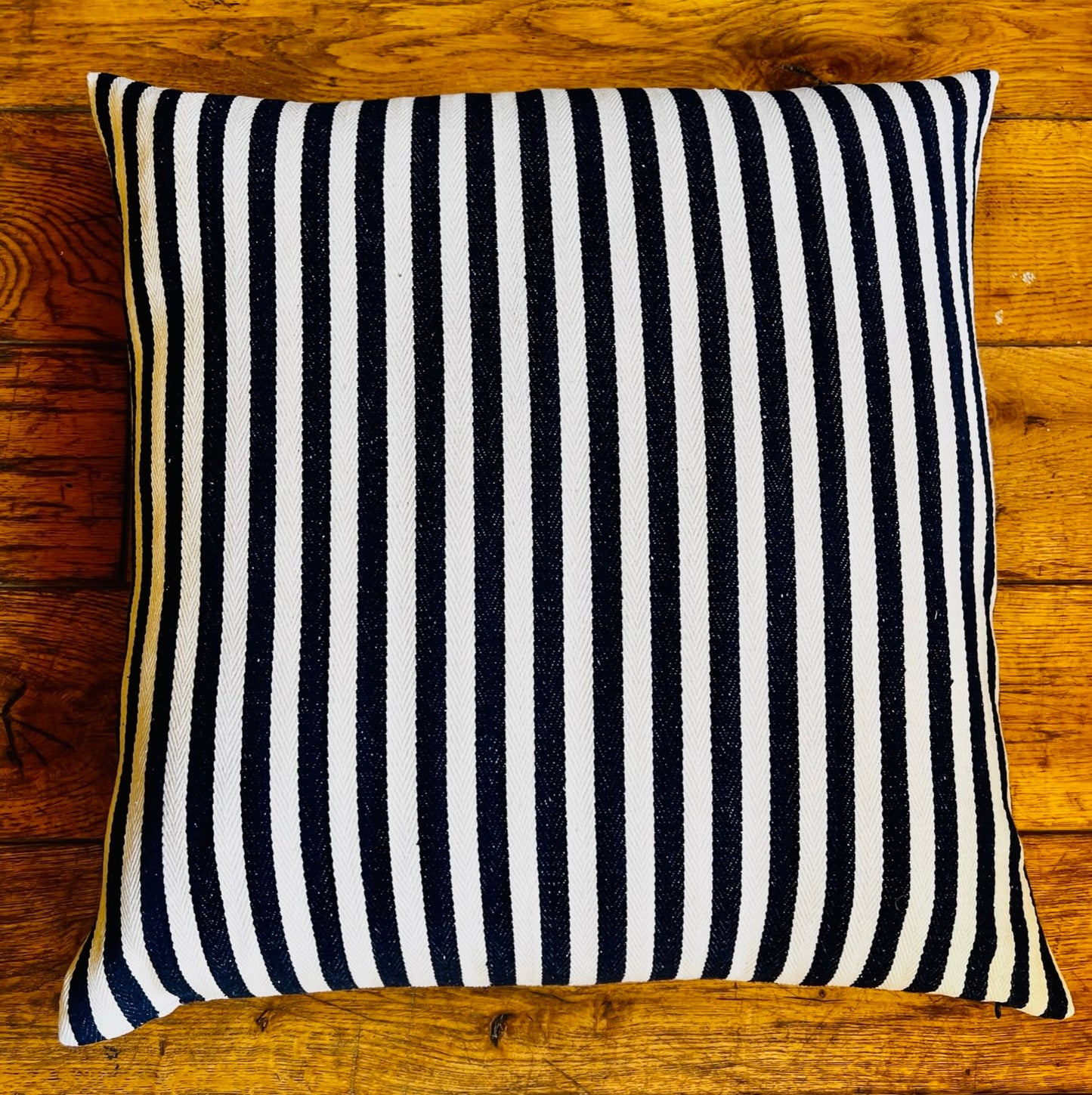 Cushion - Navy and White Stripe - Size Large | New Romantic