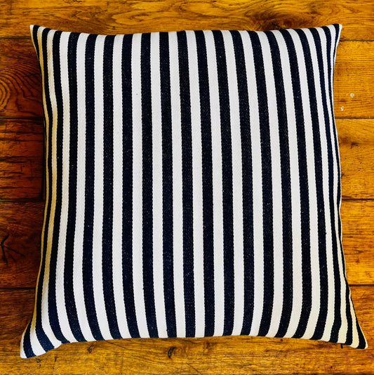 Cushion - Navy and White Stripe - Size Large | New Romantic