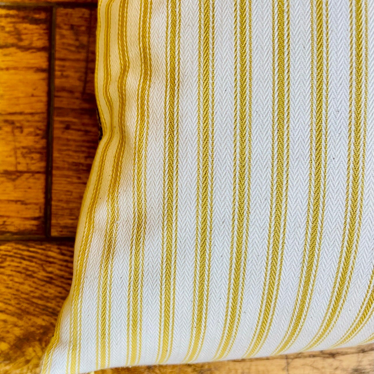 Cushion - Yellow Ticking Stripe - Size Medium| New Romantic