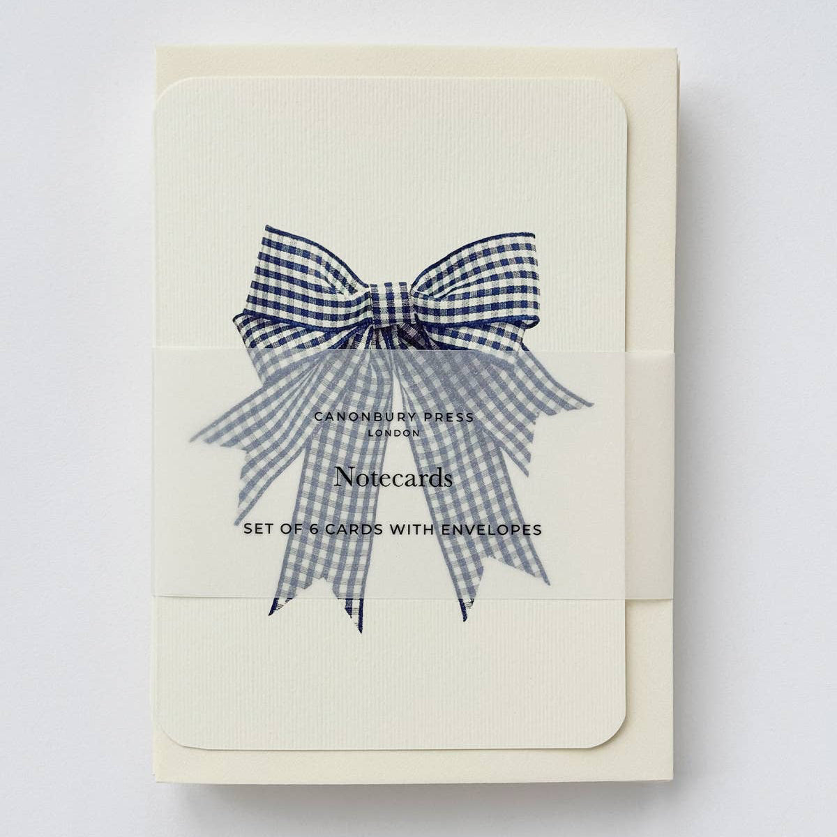 Double Tail Blue Gingham Bow Greeting Card