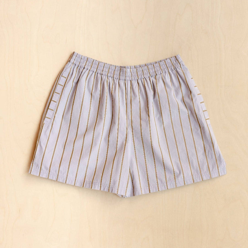 Cotton Shorts in Lilac Stripe