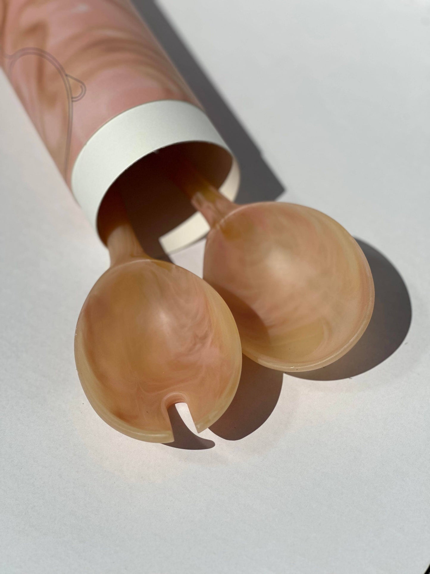 Maegan Salad Servers Set - Coral