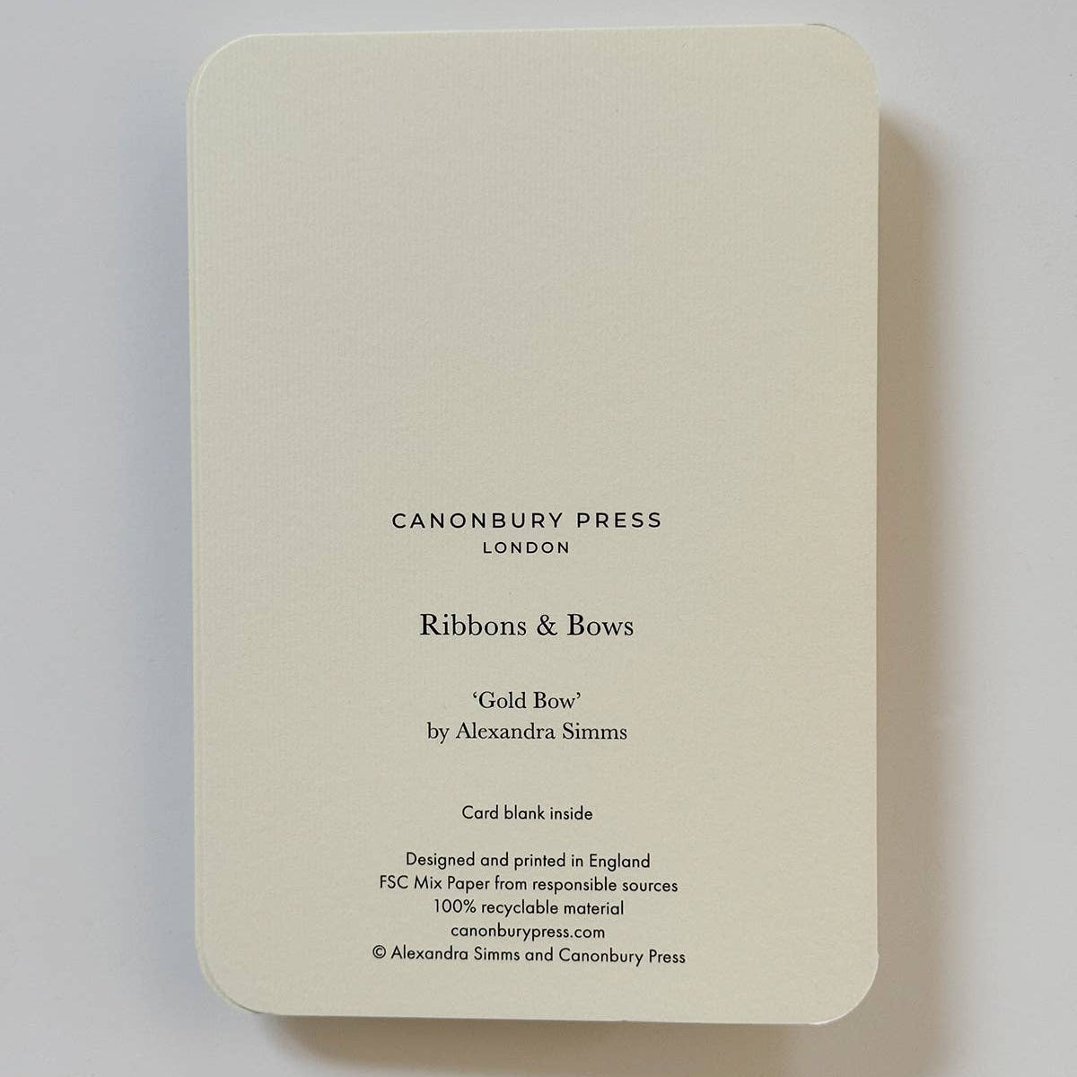 Gold Bow Greeting Card