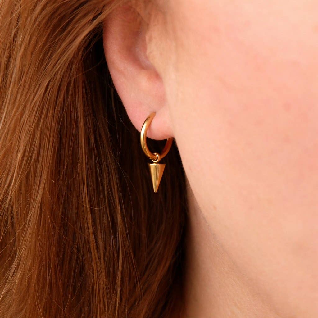 Waterproof Minimalist Spike Hoop Earrings