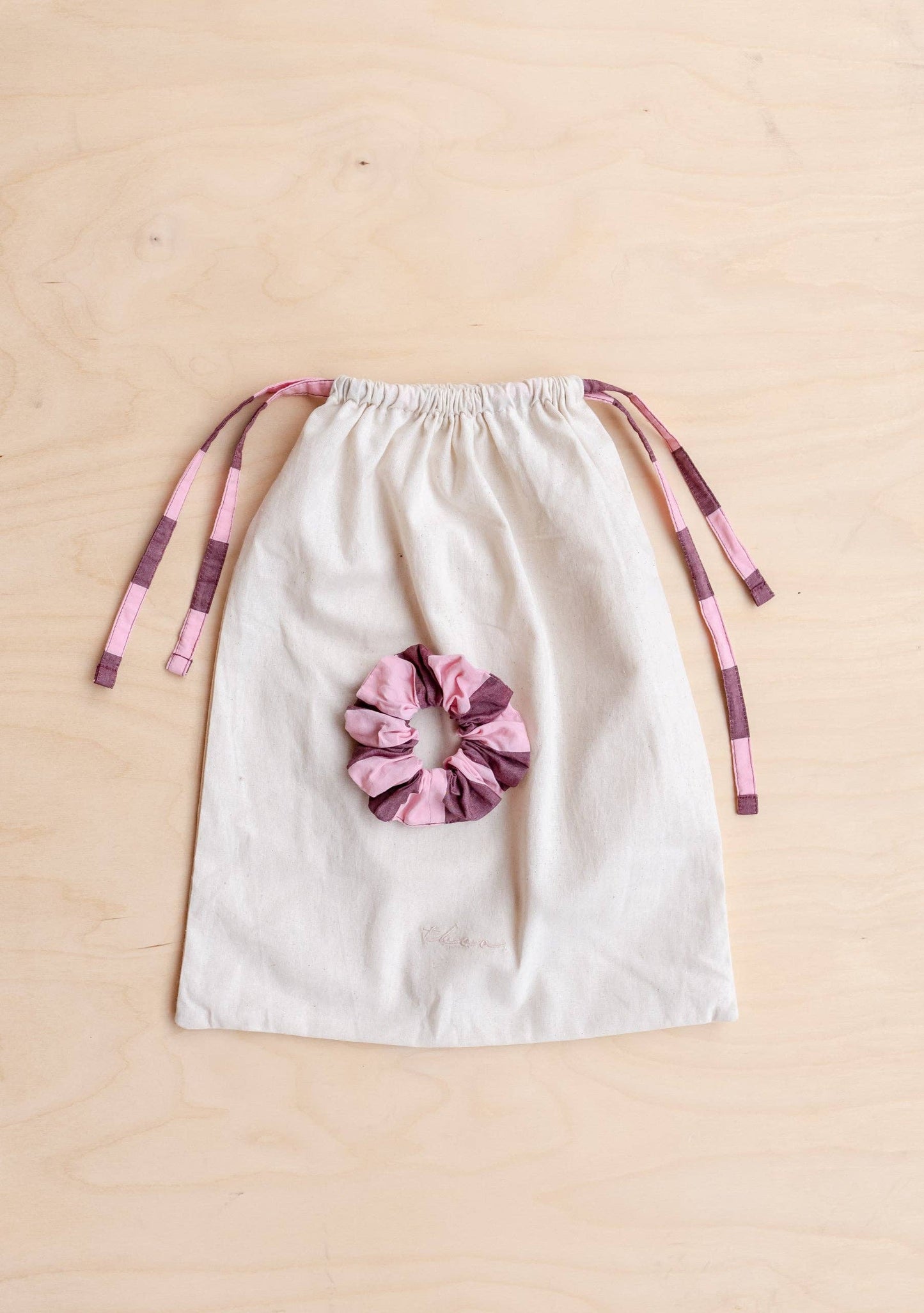 Cropped Cotton Pyjamas in Pink & Burgundy Stripe