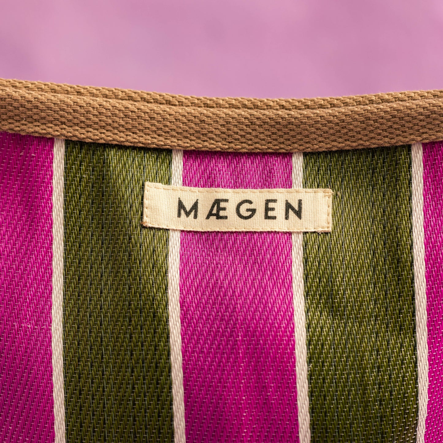 Magen Striped Pouch - Brown, Olive, Pink