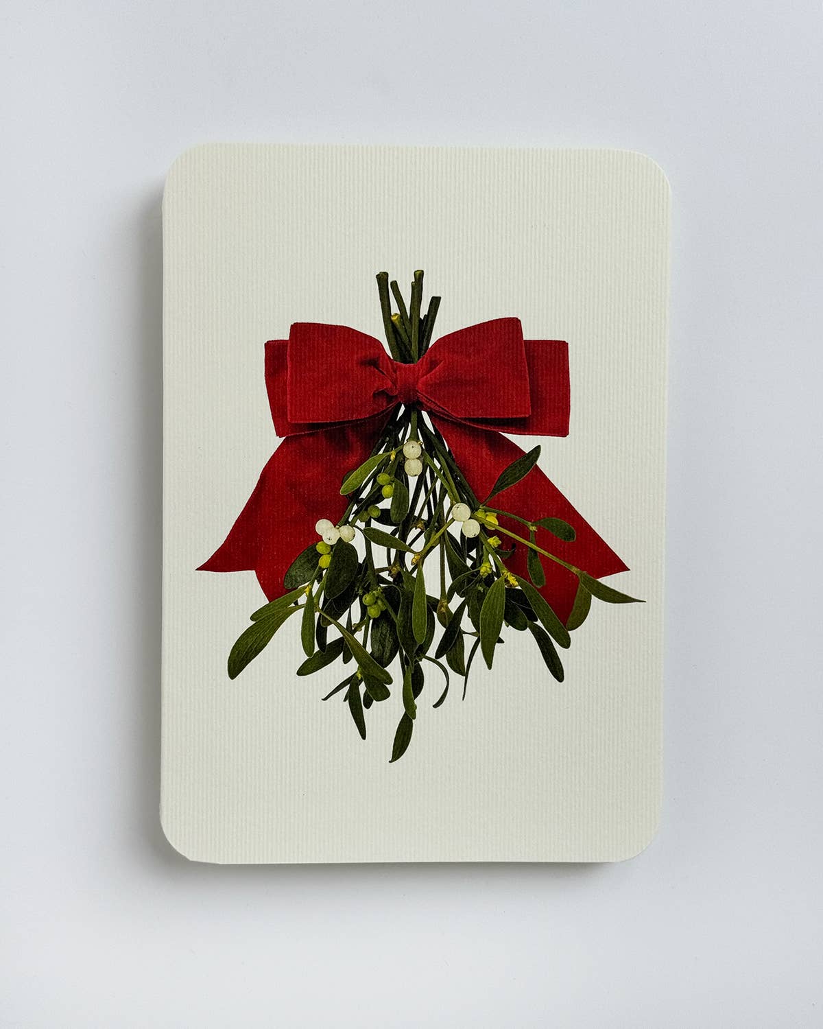 Mistletoe Bow Christmas Greeting Card