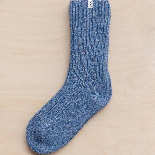 Cashmere & Merino Socks in Blue Fleck