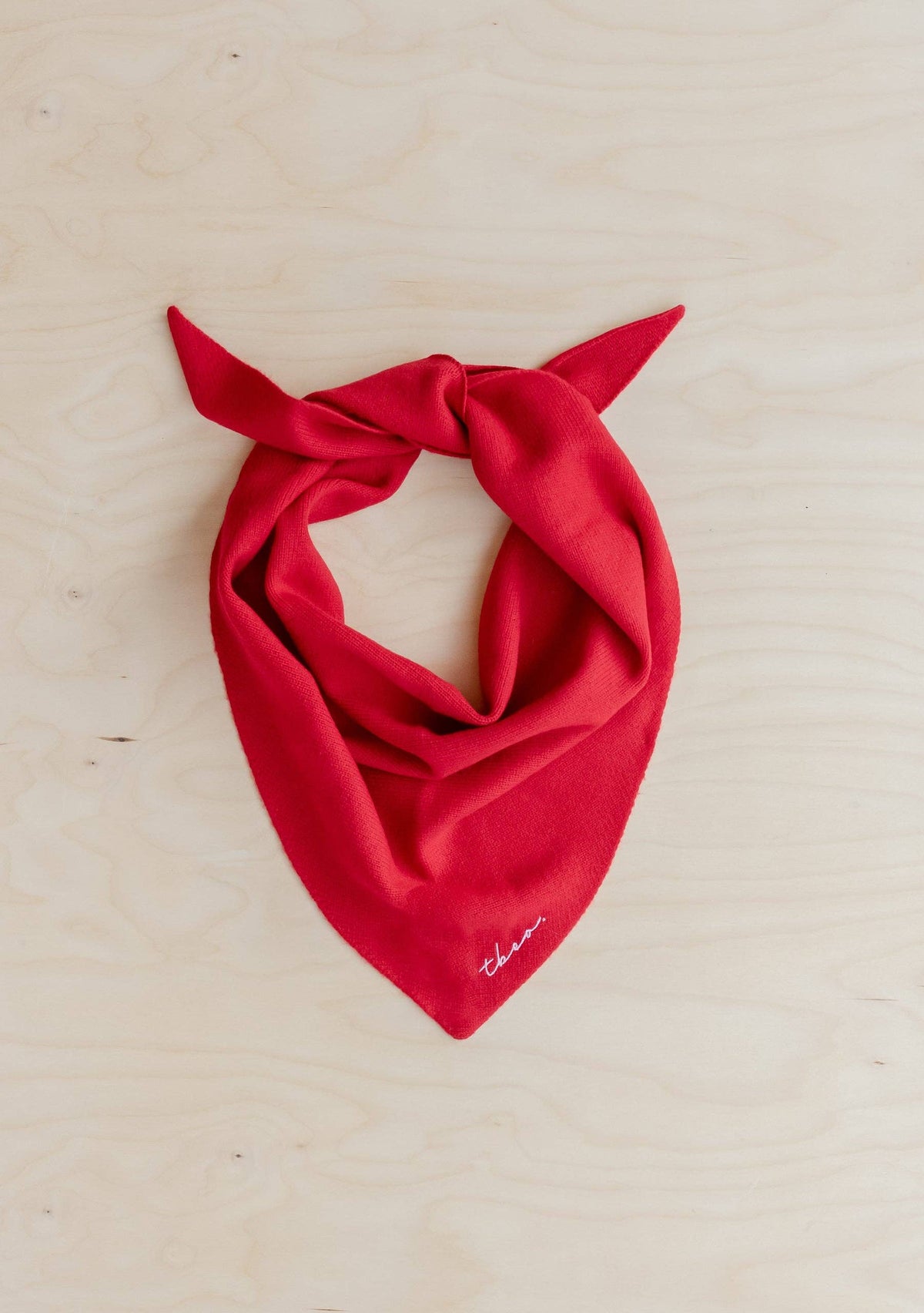 Merino Triangle Scarf in Red