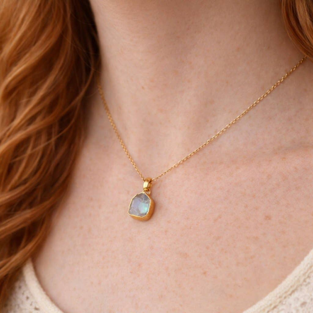 Moonstone Raindrop Necklace