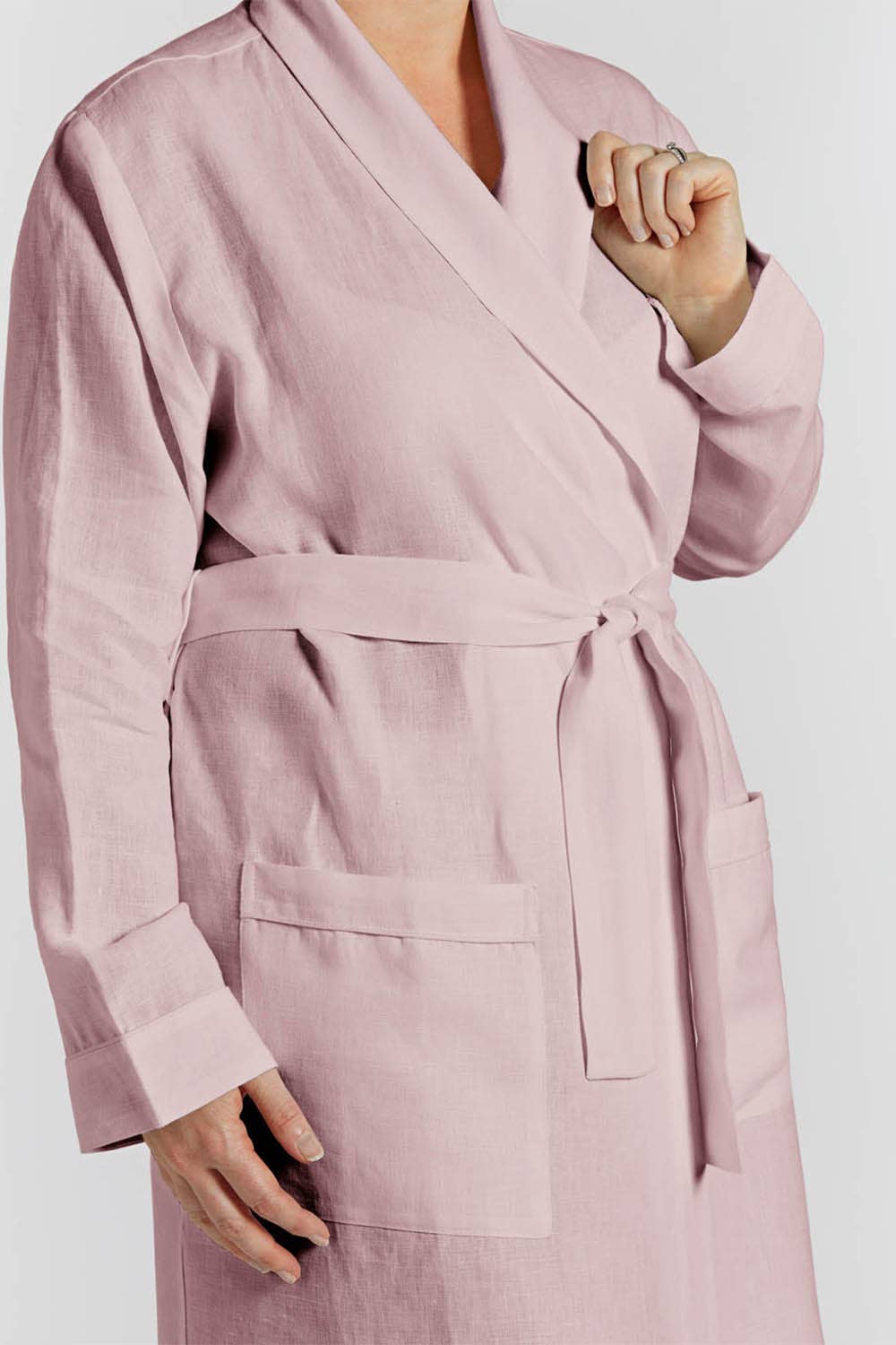 Lazy Linen Bathrobe Mellow Pink