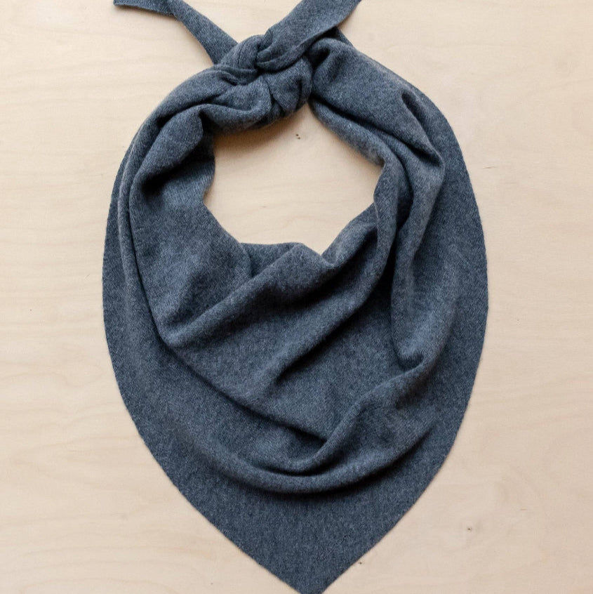 Large Merino Triangle Scarf in Charcoal