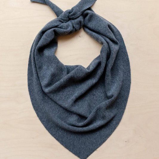 Large Merino Triangle Scarf in Charcoal