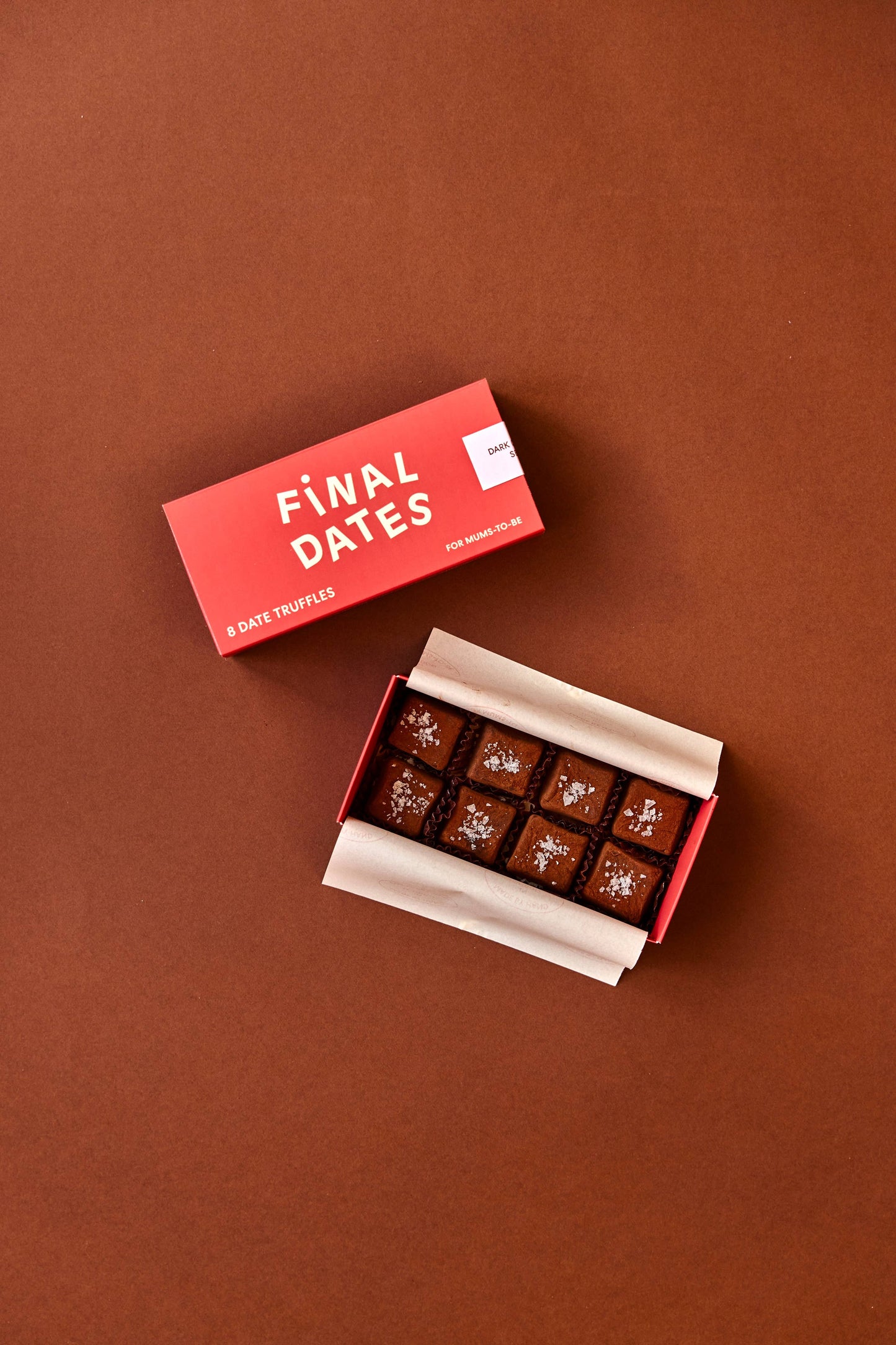 DARK CHOCOLATE SEA SALT DATE TRUFFLES