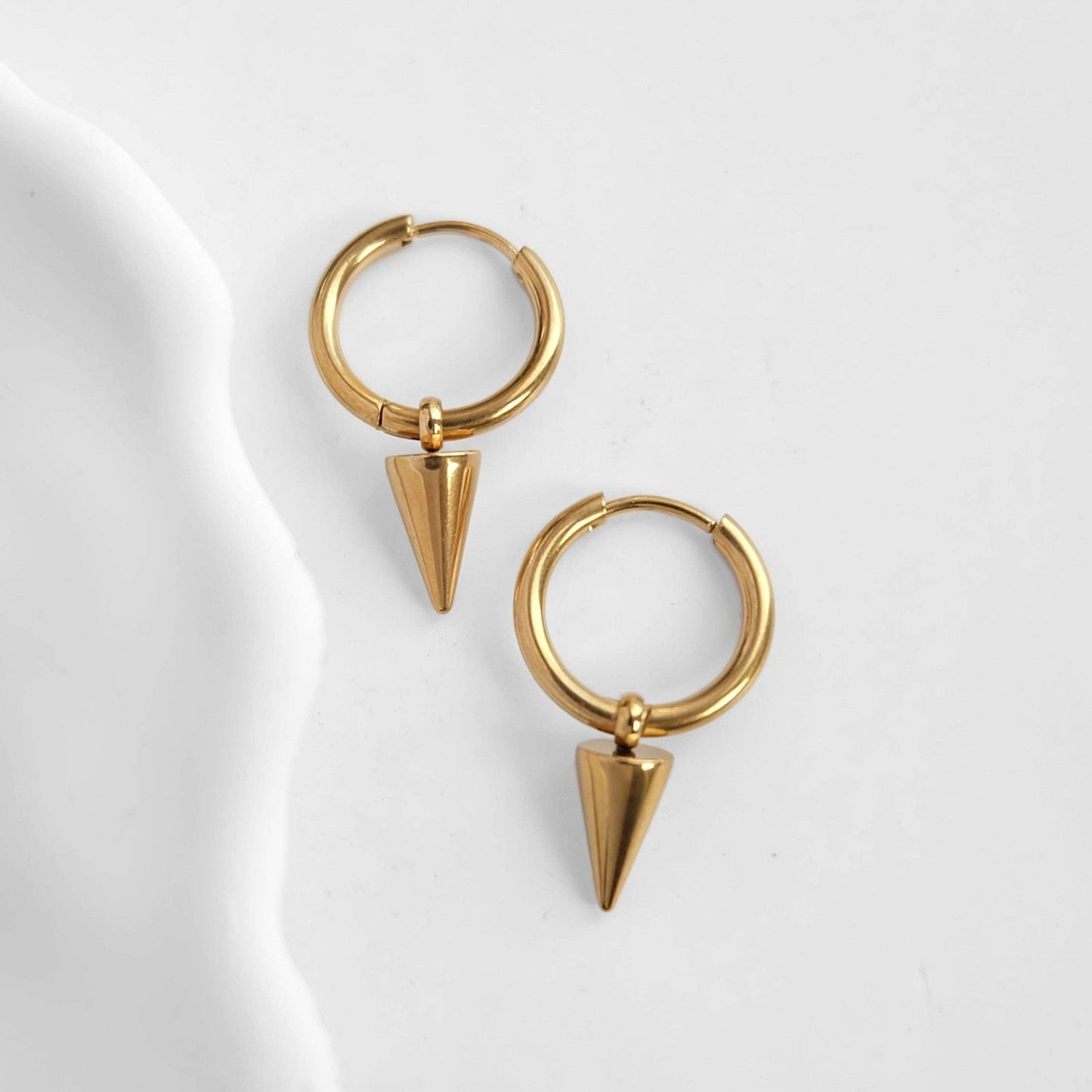 Waterproof Minimalist Spike Hoop Earrings