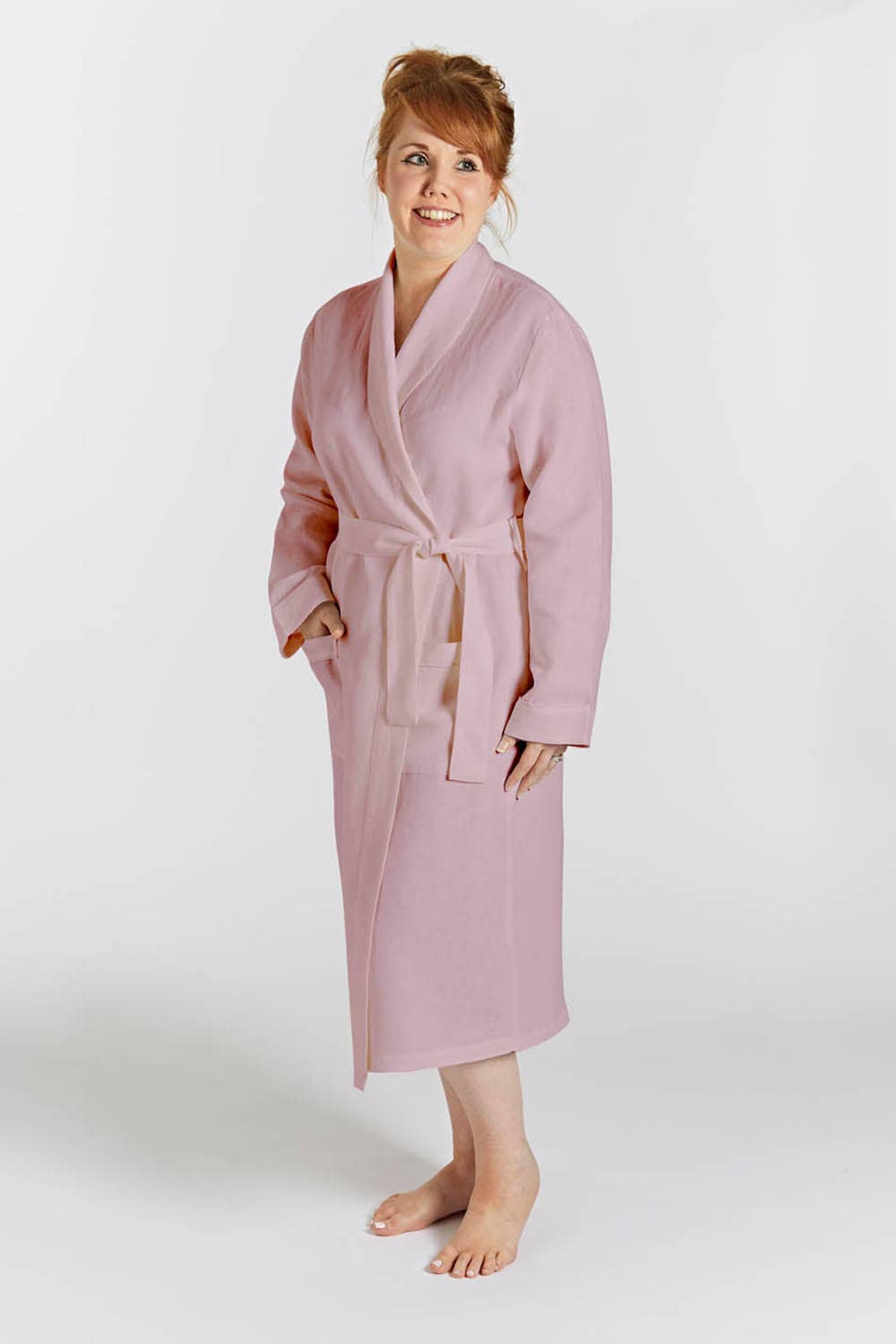 Lazy Linen Bathrobe Mellow Pink