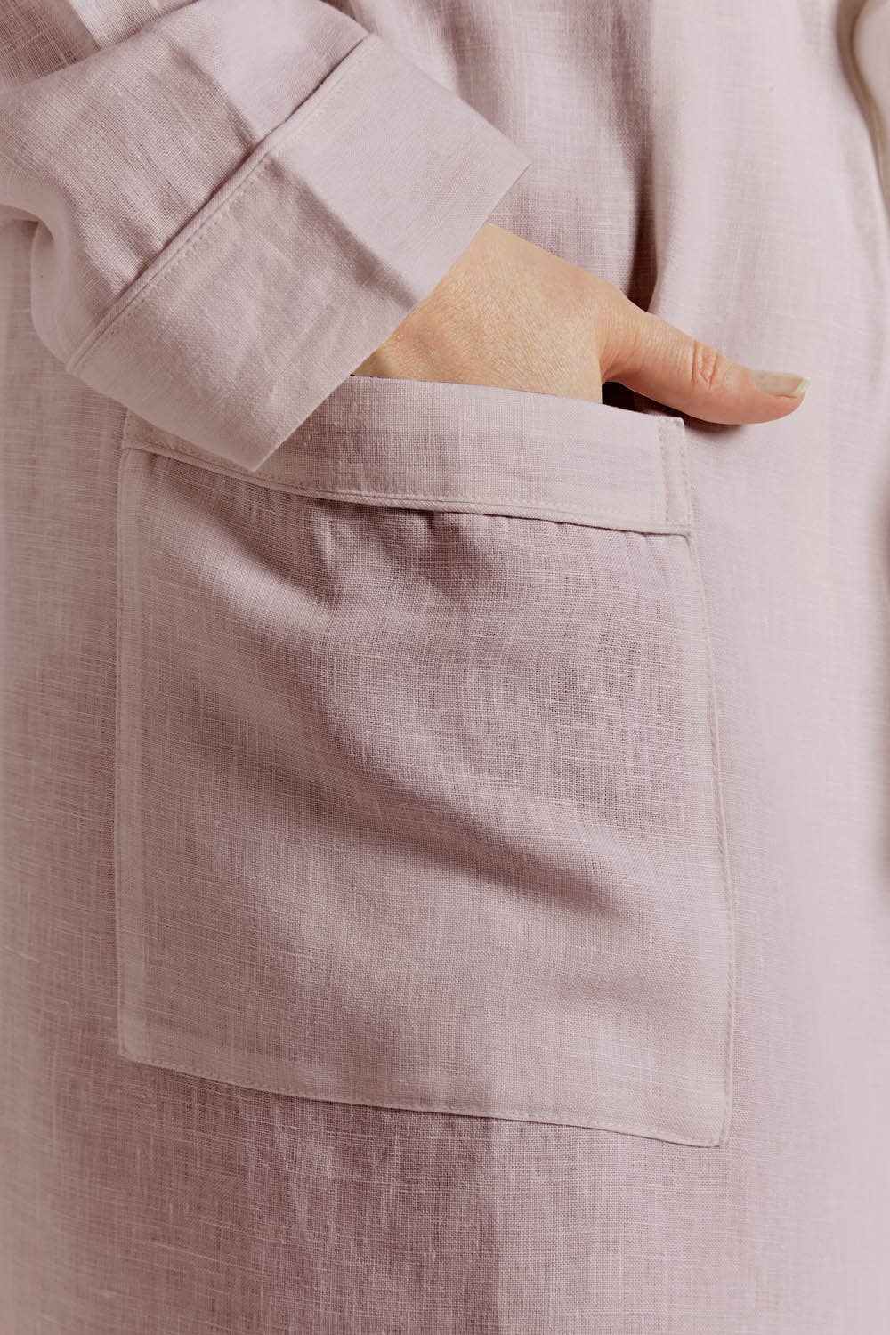 Lazy Linen Bathrobe Mellow Pink