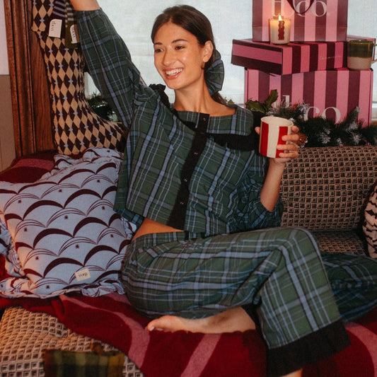 Cotton Pyjamas in Green Tartan