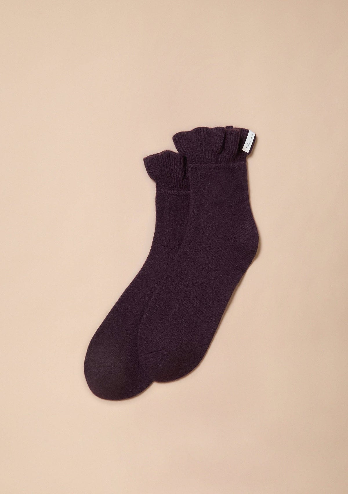 Merino Wool Socks in Merlot Frilly