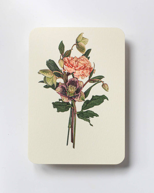 Posy of Hellebore & Carnation Greeting Card