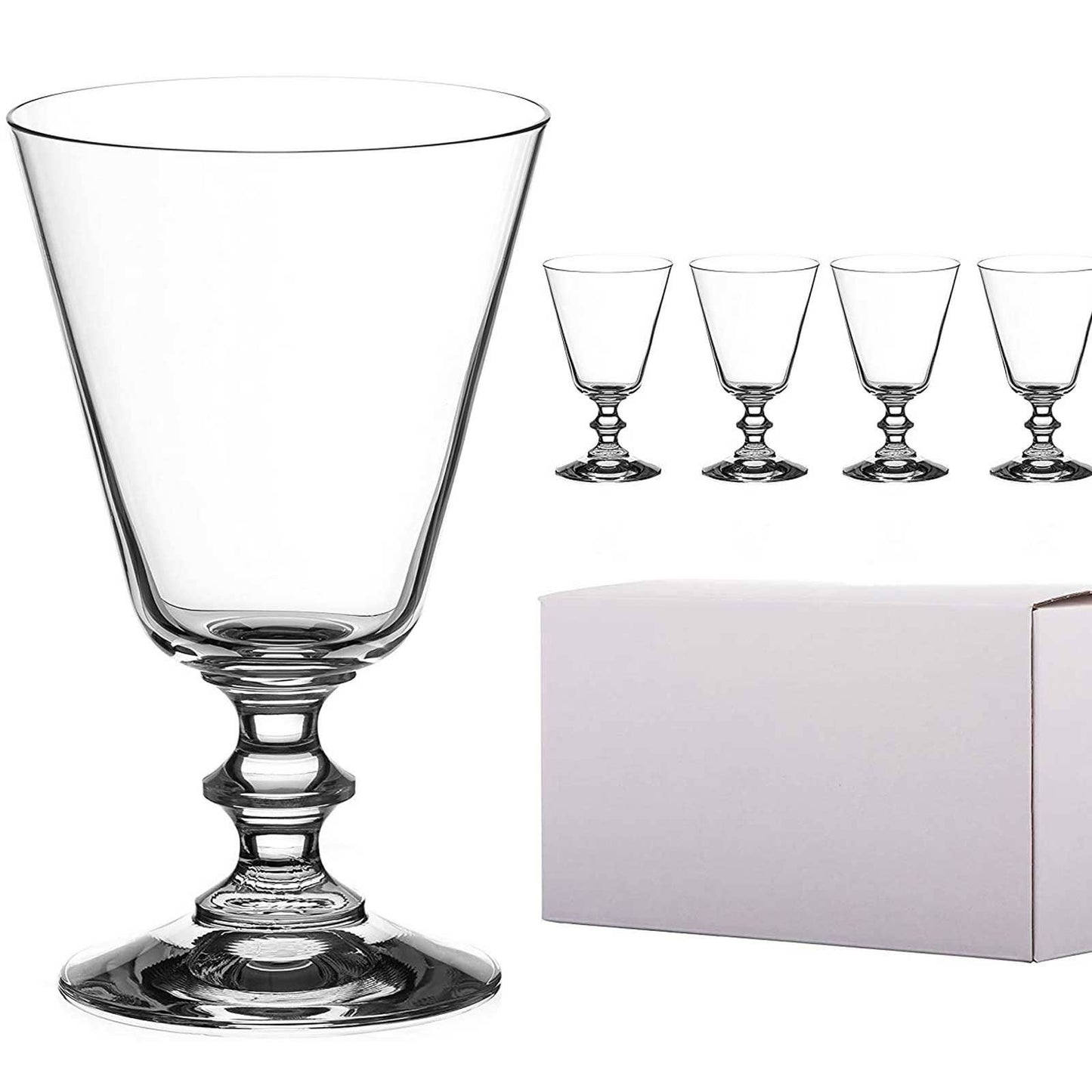 Crystal Red Wine Glasses 'elizabeth', Vintage Style, Lead F