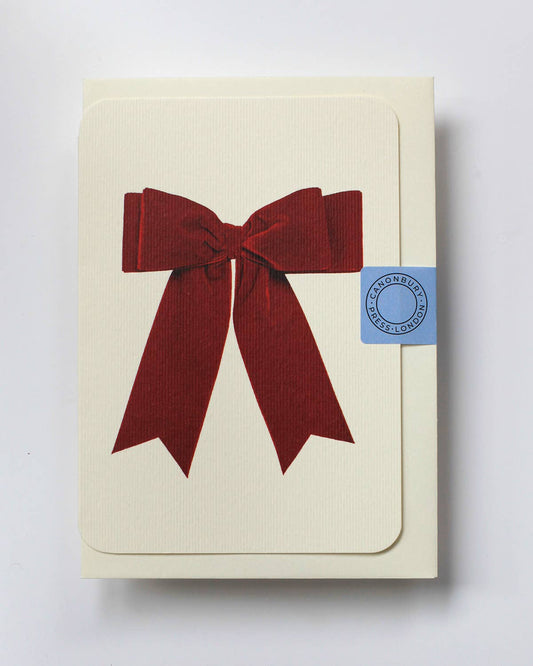 Red Velvet Bow Notecard