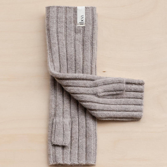 Cashmere & Merino Wrist Warmers in Oatmeal Melange