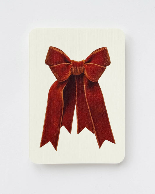 Chocolate Velvet Bow Greeting Card