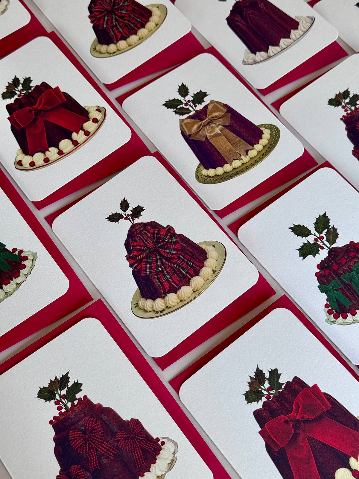 Christmas Plum Puddings Mixed Set Greeting Cards