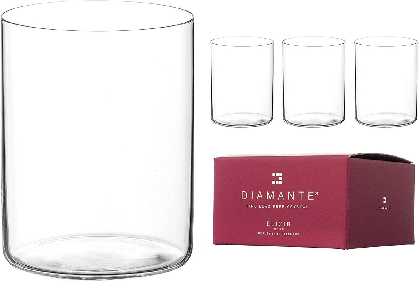 Diamante Crystal Glass Tumbler Set - 'air' - Light & Thin-w