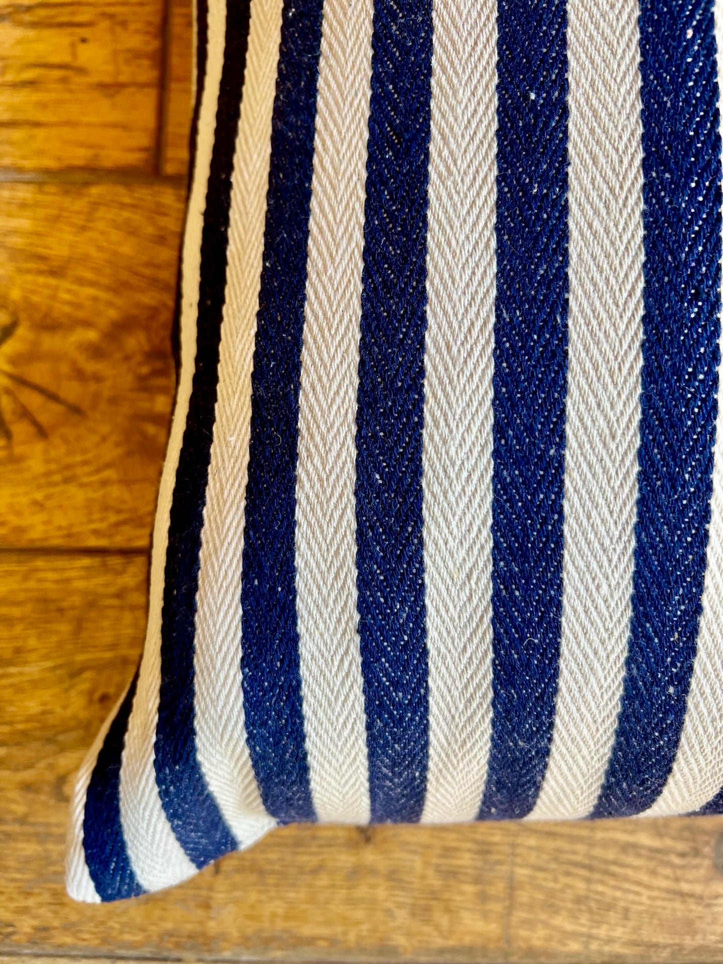 Cushion - Navy and White Stripe - Size Large | New Romantic