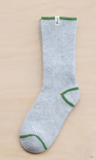 Cashmere & Merino Tipped Socks in Grey