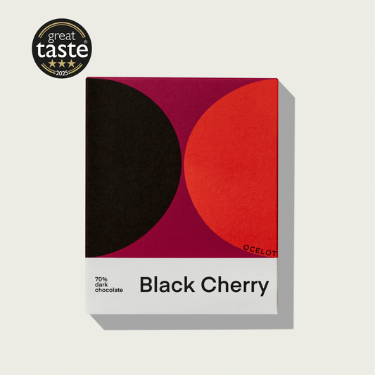 Black Cherry - award winning Organic 70% dark choc bar, 70g