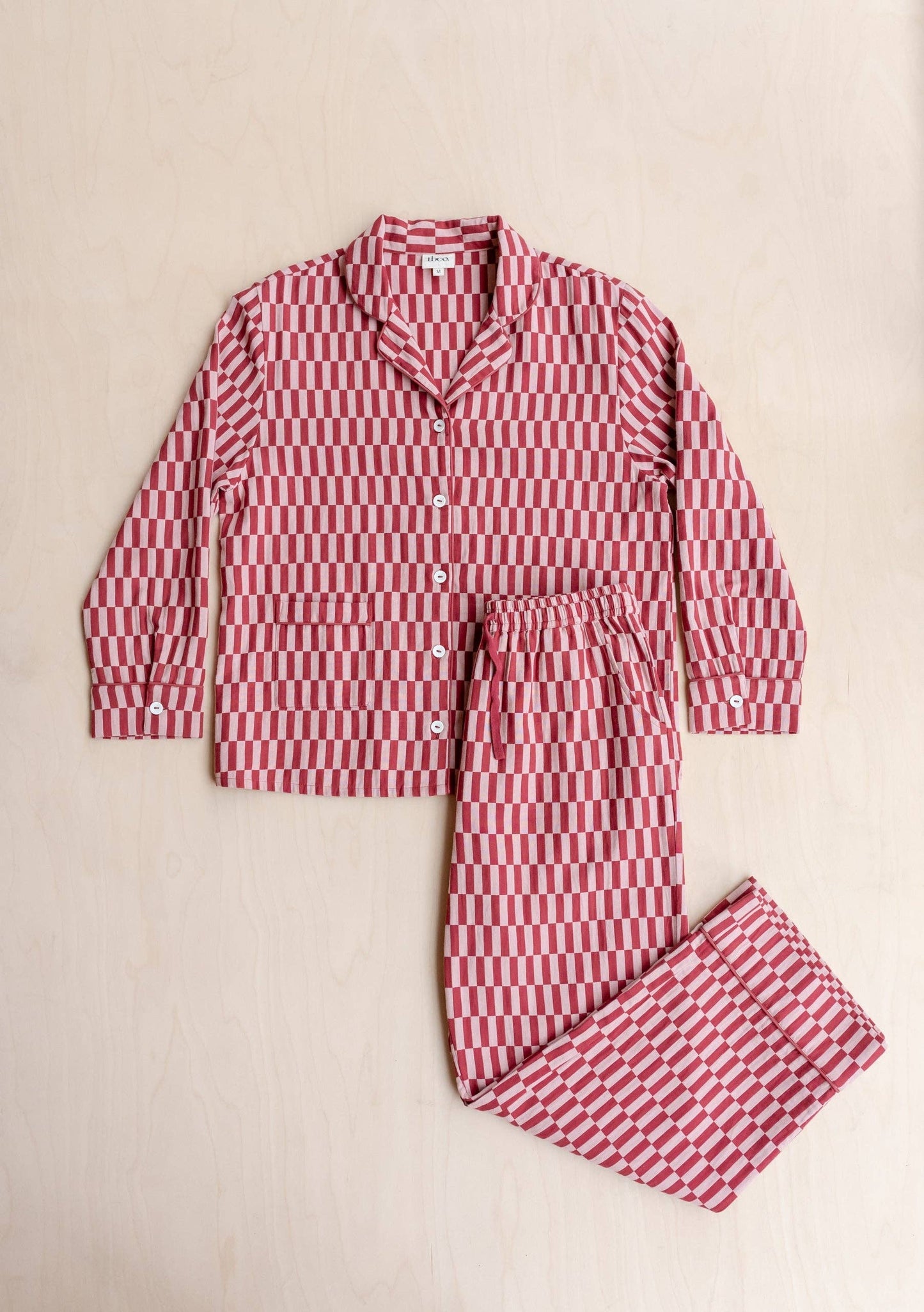 Cotton Pyjamas in Rose Checkerboard