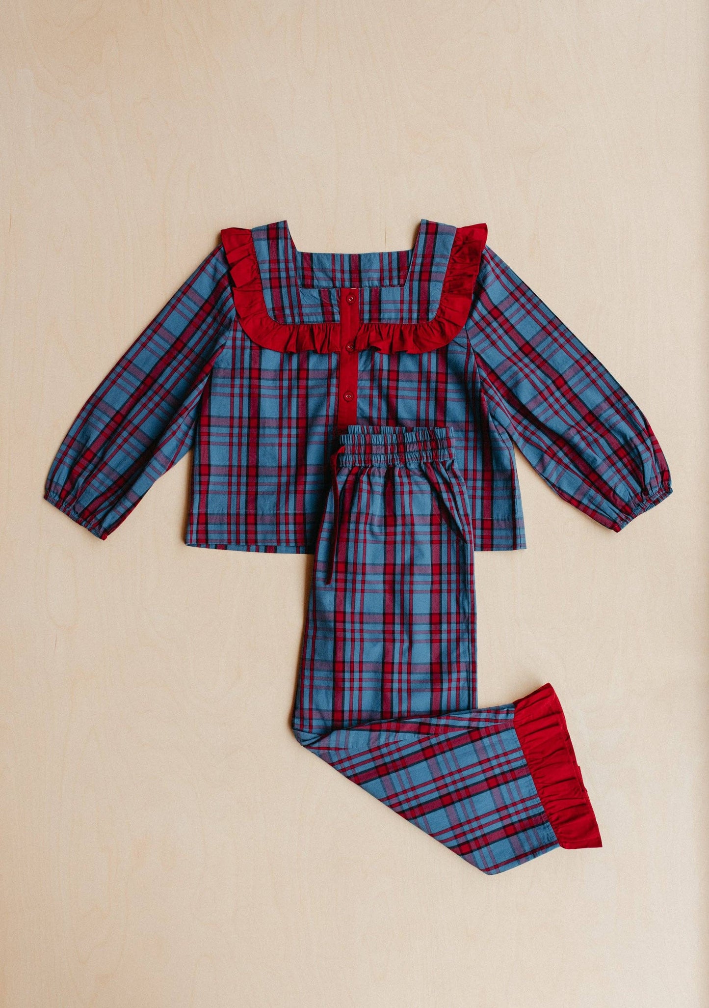 Cotton Pyjamas in Navy Tartan