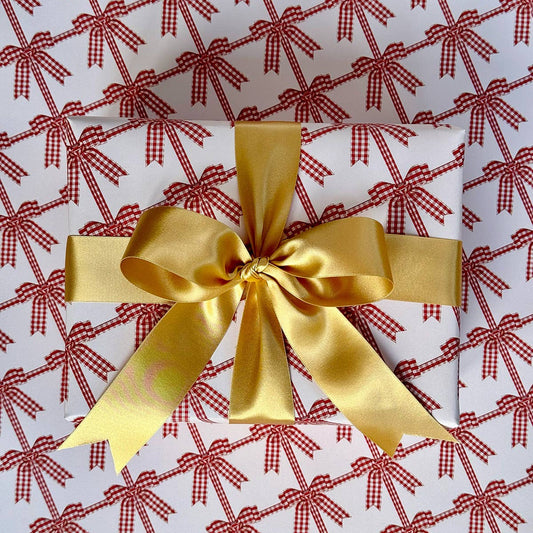 Gingham Bow Wrapping Paper