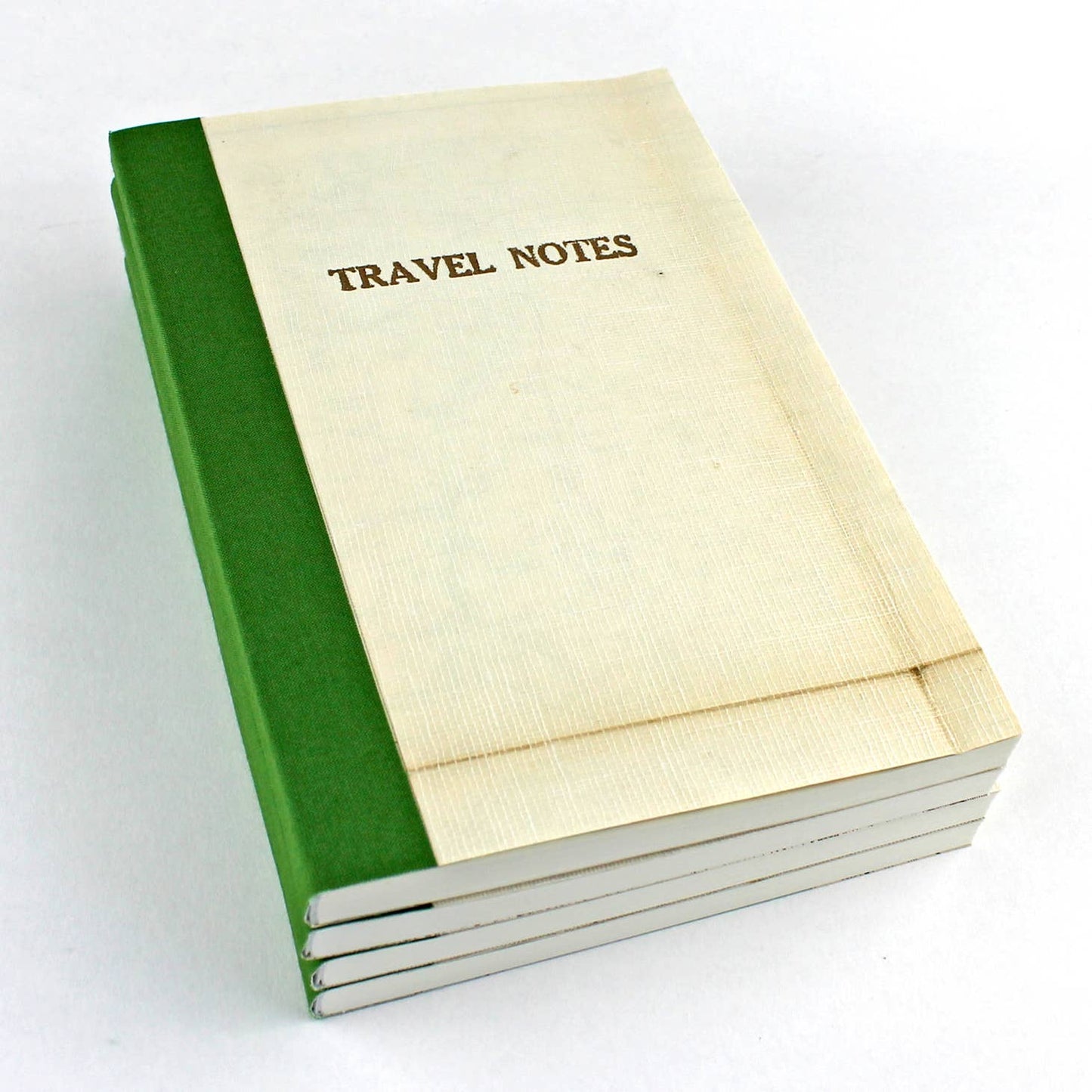 Linen Map Travel Notes with Green Binding