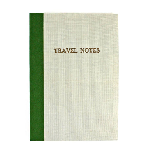 Linen Map Travel Notes with Green Binding